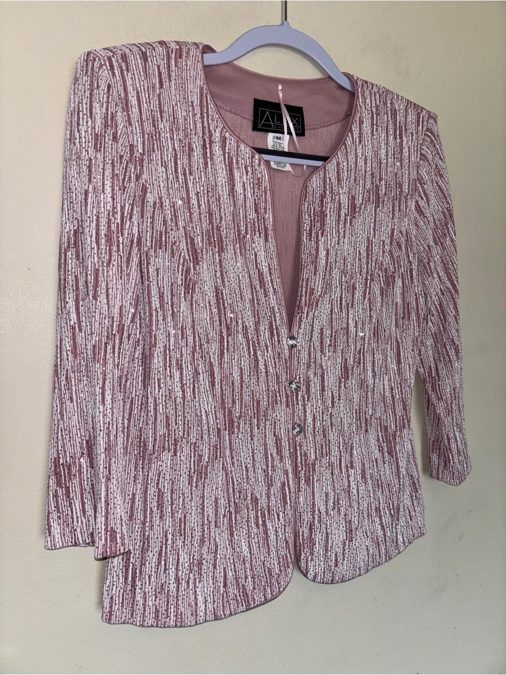 Alex Evenings Glitter Jacket Sz M Cardigan Formal Wedding Cocktail MOB Party USA